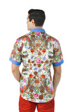 Barabas Wholesale Men's roses paisley graphic short sleeve shirt SS07 white