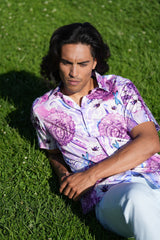 Barabas Wholesale Men's Medusa Paisley Floral Short Sleeve Shirt SS19
