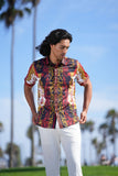 Barabas Wholesale Men's Greek Pattern Rhinestone Short Sleeve Shirts SSP600 Red