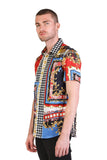 Barabas Wholesale Men's Rhinestone Watercolor Floral Short Sleeve Shirts SSR06