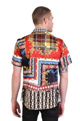 Barabas Wholesale Men's Rhinestone Watercolor Floral Short Sleeve Shirts SSR06