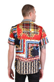 Barabas Wholesale Men's Rhinestone Watercolor Floral Short Sleeve Shirts SSR06