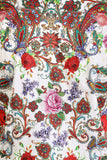 Barabas Wholesale Men's Rhinestone Floral Baroque Printed Short Sleeve Shirt SPR265 Blue White
