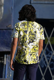 Barabas Wholesale Men's Lion Printed Rhinestone Short Sleeve Shirt SSR18 Citron
