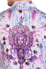 Barabas Wholesale Men's medusa paisley rhinestones short sleeve shirt SSR19