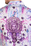Barabas Wholesale Men's medusa paisley rhinestones short sleeve shirt SSR19