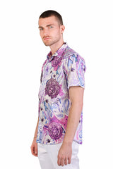Barabas Wholesale Men's medusa paisley rhinestones short sleeve shirt SSR19