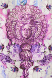Barabas Wholesale Men's medusa paisley rhinestones graphic short sleeve shirt SSR19 violet