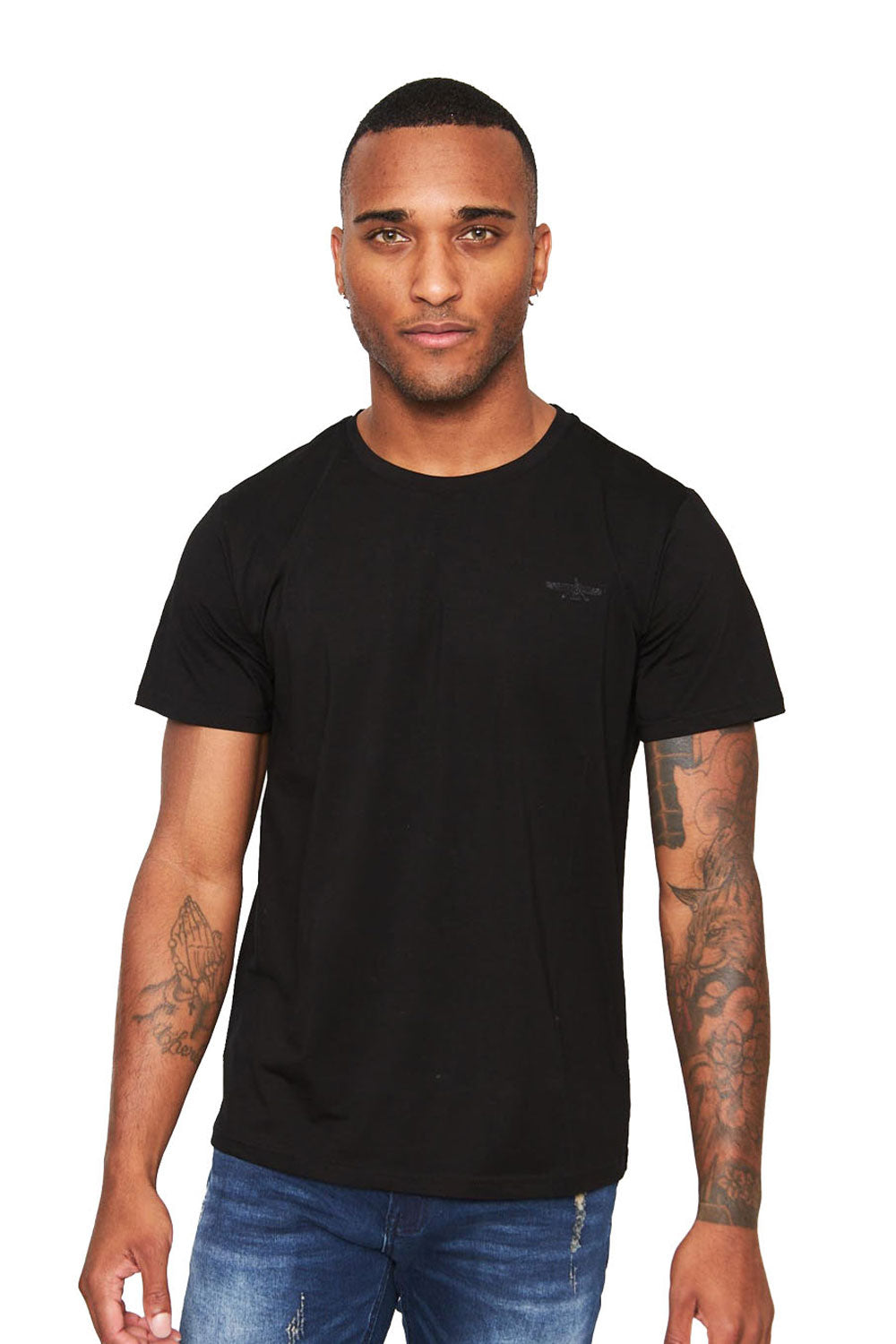 Barabas Wholesale Men's Basic Solid Color Crew-neck T-shirts ST933 black