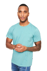Barabas Wholesale Men's Basic Solid Color Crew-neck T-shirts ST933 cyan