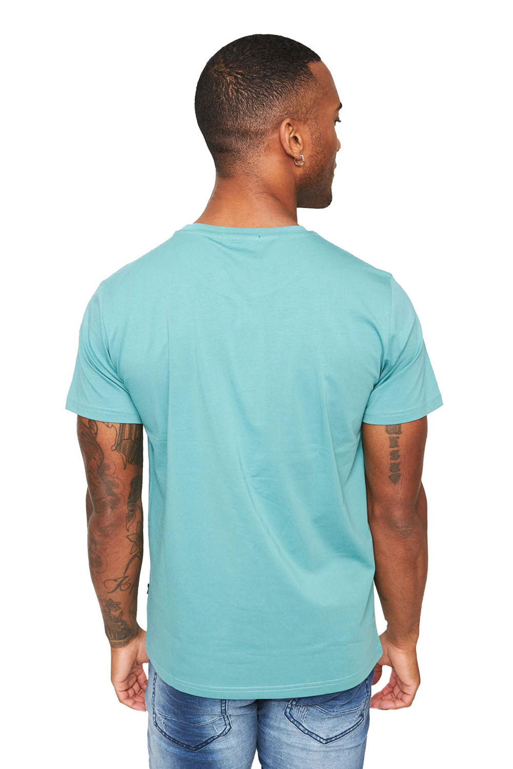 Barabas Wholesale Men's Basic Solid Color Crew-neck T-shirts ST933 cyan
