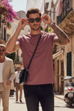 Barabas Wholesale Men's Basic Solid Color Crew-neck T-shirts ST933 Purple