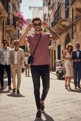 Barabas Wholesale Men's Basic Solid Color Crew-neck T-shirts ST933 Purple