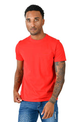 Barabas Wholesale Men's Basic Solid Color Crew-neck T-shirts ST933 hot red