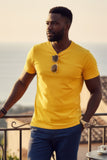 Barabas Wholesale Men's Basic Solid Color Crew-neck T-shirts ST933 Mustard