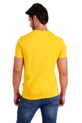 Barabas Wholesale Men's Basic Solid Color Crew-neck T-shirts ST933 Mustard