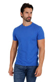 Barabas Wholesale Men's Basic Solid Color Crew-neck T-shirts ST933 Mykonos Blue