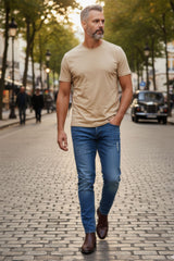 Barabas Wholesale Men's Basic Solid Color Crew-neck T-shirts ST933 Natura