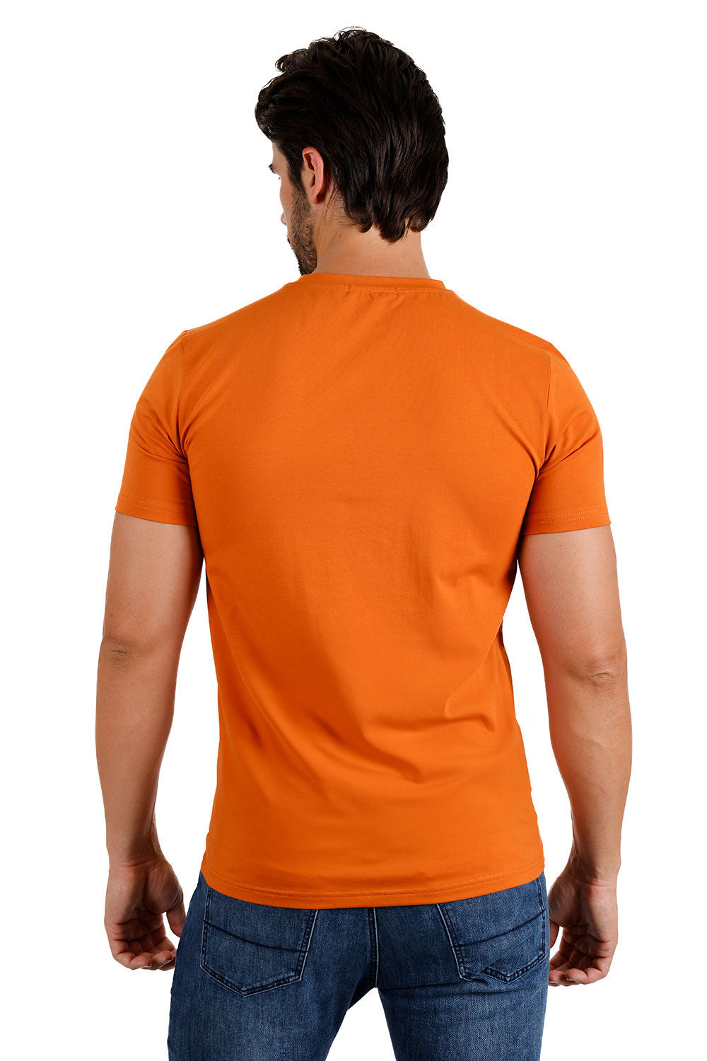 Barabas Wholesale Men's Basic Solid Color Crew-neck T-shirts ST933 Rust