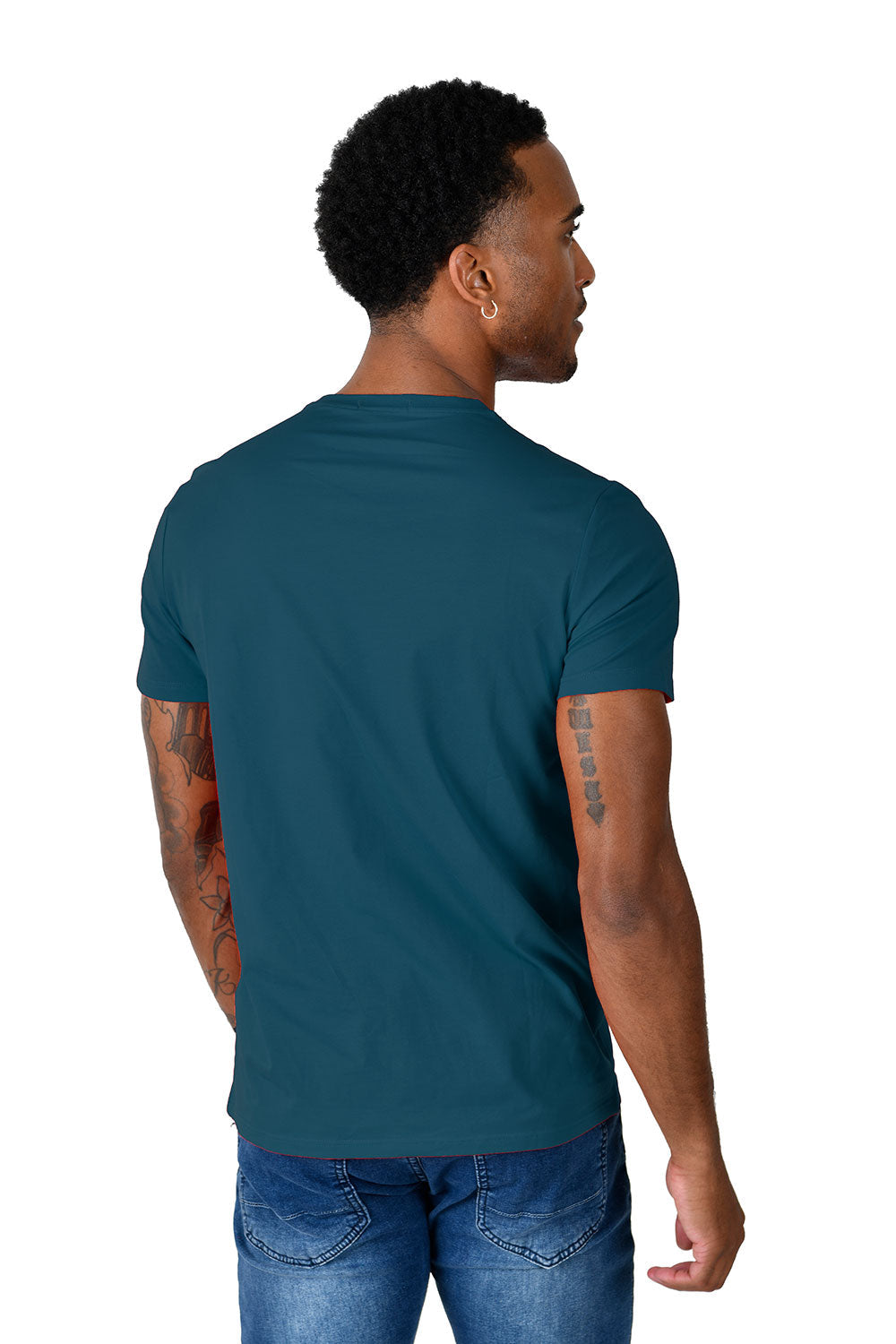 BARABAS Men's Basic Solid Color Crew-neck T-shirts ST933 teal