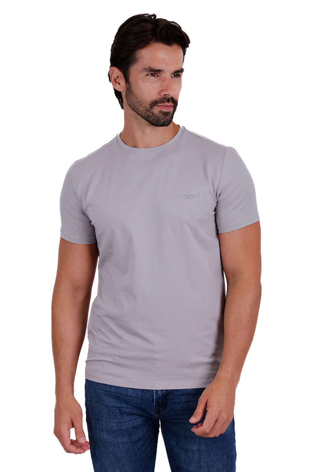Barabas Wholesale Men's Basic Solid Color Crew-neck T-shirts ST933 Grey