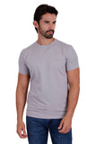 BARABAS Men's Basic Solid Color Crew-neck T-shirts ST933 Grey