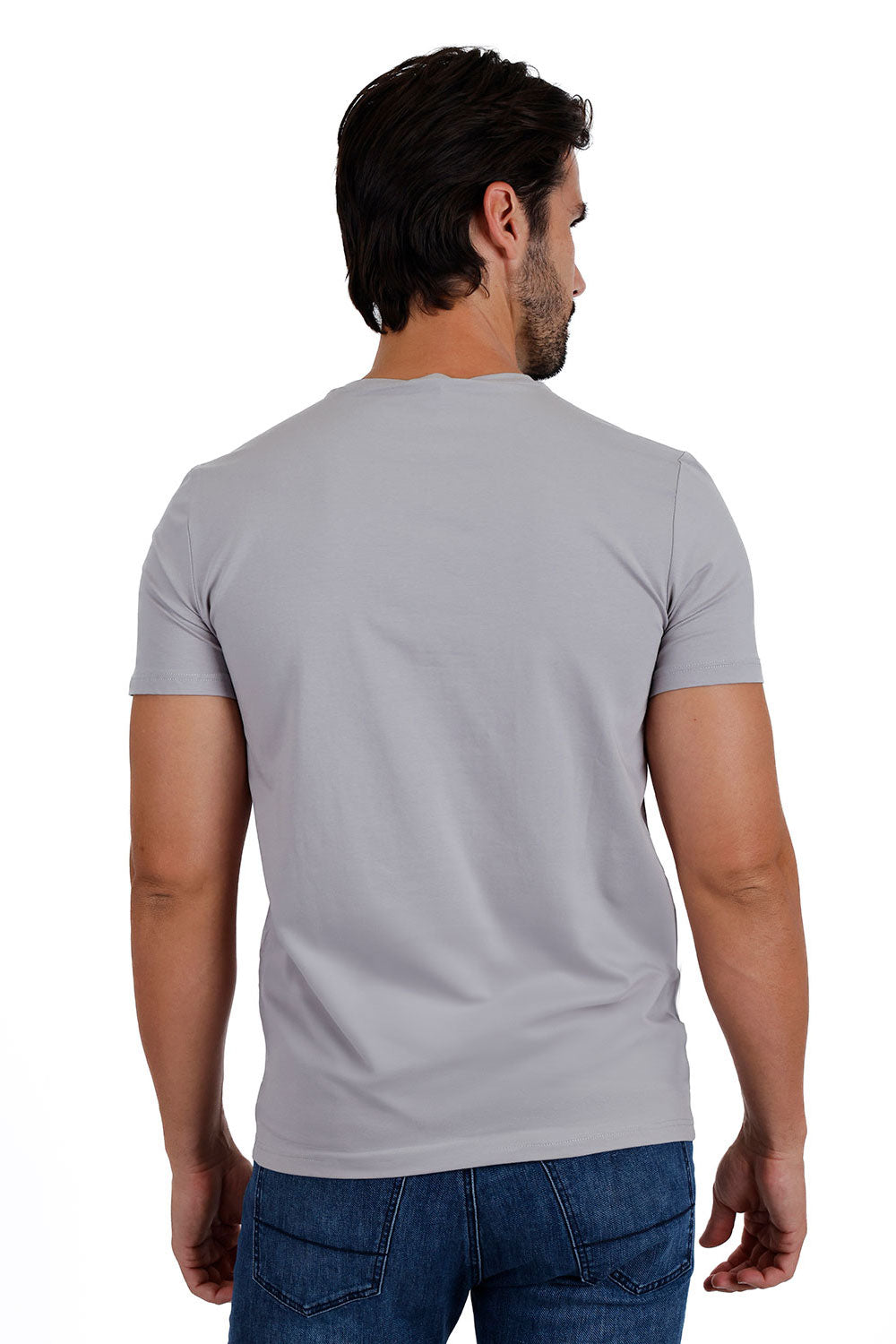 Barabas Wholesale Men's Basic Solid Color Crew-neck T-shirts ST933 Grey