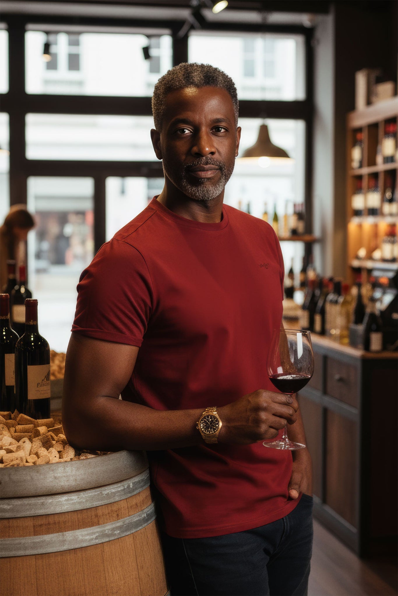 Barabas Wholesale Men's Basic Solid Color Crew-neck T-shirts ST933 Wine