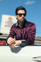 Barabas Wholesale Men's Luxury French Cuff Long Sleeve Button Down Shirt FCS1003 Burgundy Black