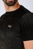 Barabas Men's Glittery Sparkle Crew-neck T-shirt ST702 Gold