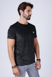 Barabas Wholesale Men's Glittery Sparkle Crew-neck T-shirt ST702 Black