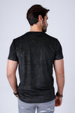 Barabas Wholesale Men's Glittery Sparkle Crew-neck T-shirt ST702 Black Silver