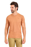 BARABAS Men's Basic Solid Color Premium V-neck T-shirts TV216  Coffee 