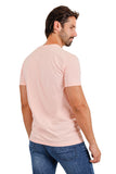 BARABAS Men's Solid Color V-neck T-shirts  TV216 Flamingo