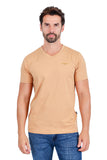 Barabas Men's Solid Color V-neck T-shirts TV216 Khaki
