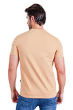 Barabas Men's Solid Color V-neck T-shirts  TV216 Khaki