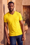 BARABAS Men's Solid Color V-neck T-shirts VTV216 Light Mustard