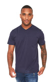 BARABAS Men's Solid Color V-neck T-shirts TV216 Navy