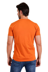 BARABAS Men's Solid Color V-neck T-shirts TV216 Rust