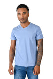 BARABAS Men's Solid Color V-neck T-shirts TV216  Royal