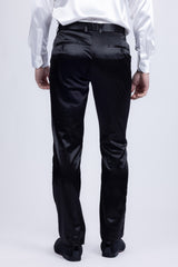 BARABAS Men's Solid Color Shiny Chino Pants VP1010 Black