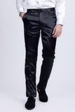 BARABAS Men's Solid Color Shiny Chino Pants VP1010 Black