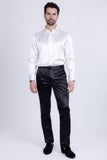 Barabas Wholesale Men's Solid Color Shiny Chino Pants VP1010 Black