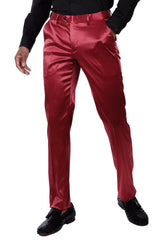 Barabas Wholesale Men's Solid Color Shiny Chino Pants VP1010 Wine