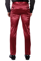 Barabas Wholesale Men's Solid Color Shiny Chino Pants VP1010 Burgundy
