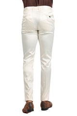 BARABAS Men's Solid Color Shiny Chino Pants VP1010 Cream