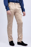 Barabas Wholesale Men's Solid Color Shiny Chino Pants VP1010 Gold
