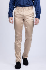 Barabas Wholesale Men's Solid Color Shiny Chino Pants VP1010 Gold