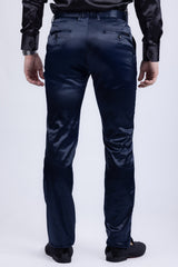 Barabas Wholesale Men's Solid Color Shiny Chino Pants VP1010 Navy
