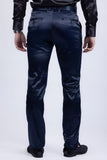 BARABAS Men's Solid Color Shiny Chino Pants VP1010 Navy